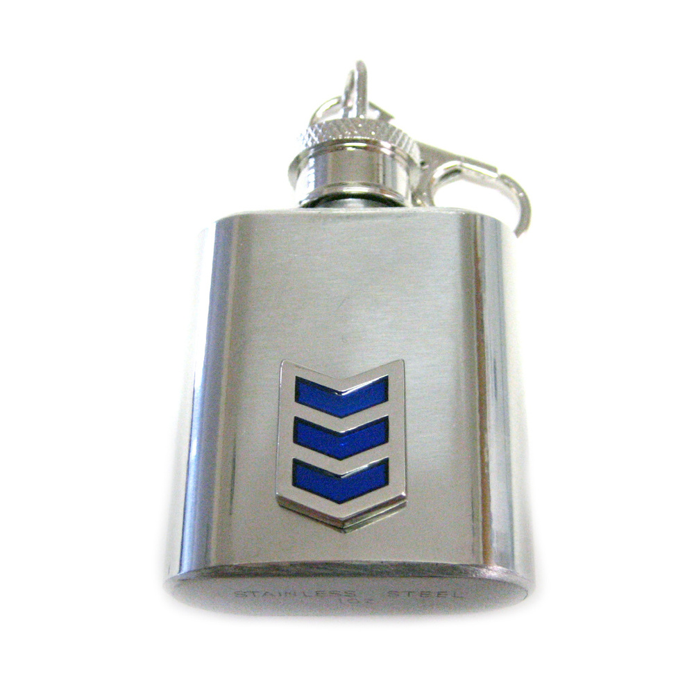 Blue Chevron Design Key Chain Flask - image 1